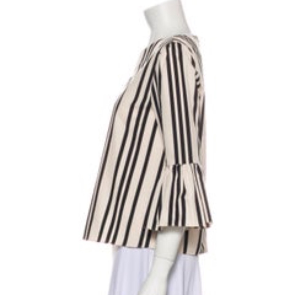 Alice + Olivia Striped Bateau Neckline Blouse - Picture 3 of 4